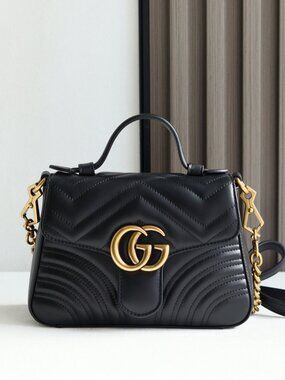 Gucci GG Marmont Mini Top Handle Bag Black